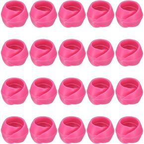 Harfington 100pcs مؤشر الترابط spool spool spool huggers silicone لآلة الخياطة وآلة التطريز منع ذيول الخيط من الاسترخاء والأحمر الورد