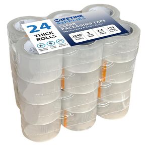 24 Rolls | 2.4 mil Clear | 110 Yards | 3" Premium Packing Tape, Heavy Duty Packaging Tape for Shipping Moving Eccomerce - Stronger Thicker