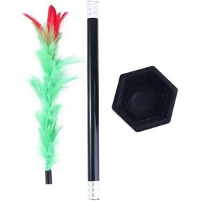 JJLFresheners 1Set Black Magic Wand to Flower for Playing Magic, Trick Wand Magicians Tricks, Close-up Magic Prop Magic Flower Stick Magic Kits and Accessories Games