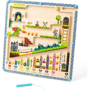 متاهة الحروف الأبجدية المغناطيسية ، ألعاب Montessori للأطفال الذين تتراوح أعمارهم بين 3 سنوات ، ولوحة أنشطة الألغاز الخشبية ، والألعاب الحسية للمهارات الحركية الجميلة ، والألعاب التعليمية ، وهدية عيد ميلاد للبنين والبنات