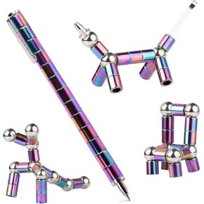 DILED PEN DEC MAGNECT MANTERSION TRUMPUNTION TRIPTION CRIPTER MANGET PEN - PEN FUN REFICERIVE MAGIC PEN PEN TOUY TOY TOY PEN أفضل هدية للأصدقاء (أسود)