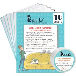 Sofisti-Cat Scratch Deterrent Tape - Bundle of 2.5" x15' Roll & Pack of 10 Full Size Sheets - Train Your Cat Not to Scratch Your Furniture with Our Cat Scratch Furniture Protector