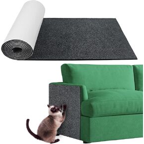 حصيرة خدش Cat ، 100 "x16" القط الخدش الذاتي لوقت الأثاث بديل القابل للتخليص للأريكة ، أرفف الجدران ، حماة الزاوية (رمادي داكن)