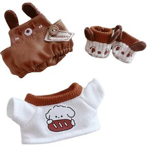 ملابس دمية من Calembou Plush ، ملابس حيوانية محشوة لطيفة ل Labubu ، بدلة جرو 6 بوصات من 3 قطع مجموعة ألعاب ألعاب محشوة ناعمة
