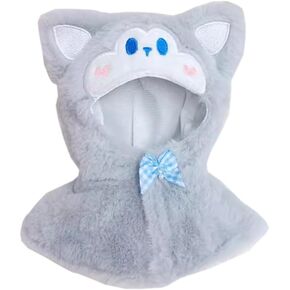 Niannyyhouse 10cm Plush Doll Clothes فضفاض شال Cat Puppy Panda Bear Vest Doll Assories Up (Black)
