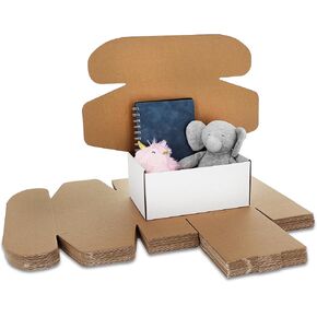9x6x4 Inch Shipping & Packaging Boxes for Small Busniess Set of 20, White Corrugated Cardboard Small Mailer Box, Shipping Boxes