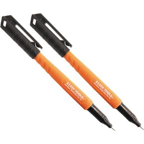 أدوات Klein 861002 Skribes علامات دائمة ، نصيحة فائقة الدقة ، الحبر الاحترافي ، علامة عمل للأسطح الرطبة والجافة والزيتية ، الأسود ، عبوة 2
