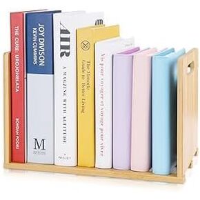 Wchosozh Desk Organizer Small Desktop Bookshelf ، Kids Wooden Book Book Rack Bamboo Cookcage Magazine Magazine Rack for Office Home School Dorm وغيرها