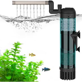 مرشح AQQA Aquarium ، مرشح أسماك في AQQA ، 78GPH في التهوية وهطول الأمطار ، مرشح تدفق الهواء الصامت قابل للتعديل صامت على ترشيح الصامت ، وضخ مياه الدورة الدموية من 10-30 جالون.