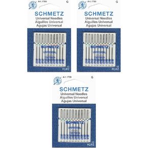 Schmetz Universal Machine Machine Needles- أحجام متنوعة 70/80/90 (3 بطاقات- 30 إبر) ، 1789C-3