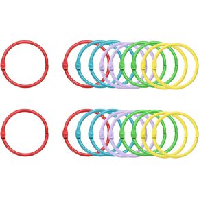 Harfington 20pcs Rings Binder Rings 1.5 بوصة ورقة رنين الرائحة رنين الحلقات المعدنية رينغز ملونة لورقة فضفاضة لبطاقات الفهرس حلقات دفتر مفاتيح مفاتي