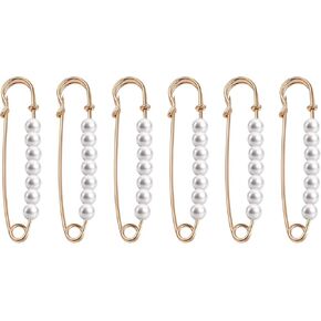 6pcs دبابيس بروش ، دبابيس أمان بروش لؤلؤة لباس الملابس سروال تنورة من كارديجان طوق ديكور دبابيس ومقاطع للنساء الفتيات ملابس الملابس إكسسوارات الديكور