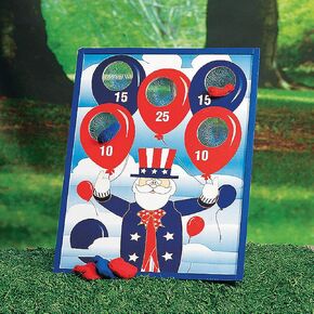 لعبة Fun Express Beal Beal Bag Toss (قاعدة خشبية مع 5 أكياس فول) أنشطة حفلة في الرابع من يوليو