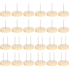 VONNST 24 Pcs Crochet Dolls Holder, Double Needle Dolls Stand Action Figure Dolls Stand Dolls Display Stand Wooden Base Support