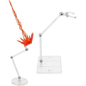 Totority Action Figure Display Stand مع تأثير لافتة للنظر ، قاعدة دعم النماذج البلاستيكية الحمراء للدمى والأرقام ، 5.51 × 4.72 × 1.96 بوصة ، مثالية للديكور المنزلي والمقتنيات