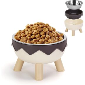 Triple Cat Bowls for Food and Water, YECERCAN Plastic Raised Cat Food Bowls with Automatic Water Bottle & Waterproof Mat for Cat/Small Dogs, 3 in 1 Pet Feeder for Wet/Dry Food