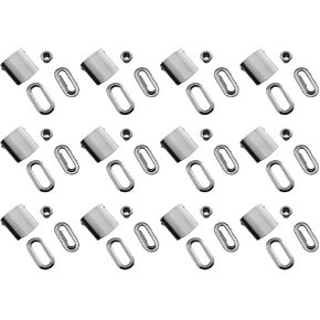 12 Sets Silver Metal Cap Buckle Weaving Adjustable Clip Hardware Replaceable Fittings