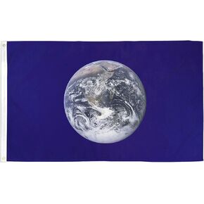 AZ Flag - Planet Earth Flag - 2x3 FT - 100D Polyester Terra Banner مع اثنين من الحلقات المعدنية - تتلاشى مقاومة - ألوان زاهية - 2 '× 3' أقدام - 90 × 60 سم