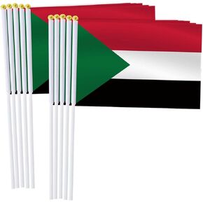 25 حزمة السودان العلم الصغير باليد