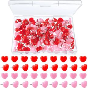 ouligay 100pcs دبابيس دفع القلب للوحة كورك لطيف pushpins مسطحة الرأس thumbtacks لألواح لوحات الملاحظة علامات الخريطة دبابيس موقع المدرسة المنزل