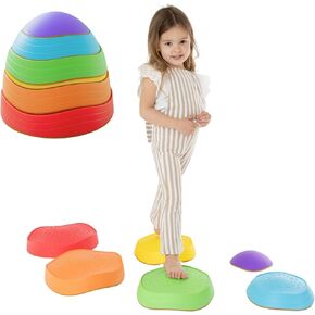 توازن الحجارة المتجولة للأطفال (6pcs) | الأطفال الذين يخطوون الحجارة | طفل صغير خطوة | خطوة حجارة للأطفال الصغار 1-3 | التوازن خطوة الحجارة الاطفال | حجارة الحسية الحسية | توازن الأطفال في التنقل