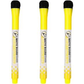 3 Pcs Magnetic Whiteboard Pen Writing Drawing Erasable Board Marker Office Supplies Erasable Whiteboard Pen Dry Erase and Wet Erase Markers Markers and Highlighters(Yellow)