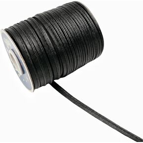 50 Yards PU Leather Single Fold Piping Bias Tape Binding Lip Cord, PU Leather Edge Sewing Ribbon, Continuous Bulk Spool for Apparel Sewing, Leather Crafting, Garment Embellishments (Black)