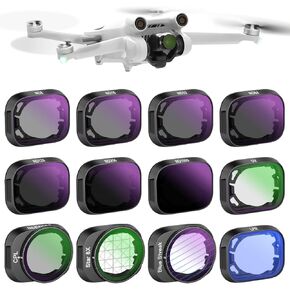NEEWER 6 Pack ND/PL Filter Set Ideal for Bright Sunny Daylight Compatible with DJI Mini 3/Mini 3 Pro, Multi Coated HD Glass, No Color Cast&Remove Glare, Include ND8/PL ND16/PL ND32/PL ND64/PL CPL UV
