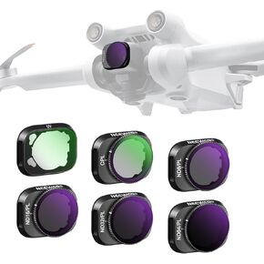 مجموعة مرشحات NEEWER مكونة من 6 قطع ND/PL مثالية لضوء النهار المشمس الساطع المتوافق مع DJI Mini 3/Mini 3 Pro، زجاج عالي الدقة متعدد الطبقات، بدون صب الألوان وإزالة الوهج، تشمل ND8/PL ND16/PL ND32/PL ND64/PL CPL UV in Kuwait