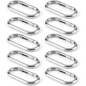 10pcs Oval Carabiner Snap Clip ، Spring O Clip for Presh ، Trigger Snap O Ring Hooks Clip for Keychain ، حزام حقيبة ، موسع محفظة (Silver)