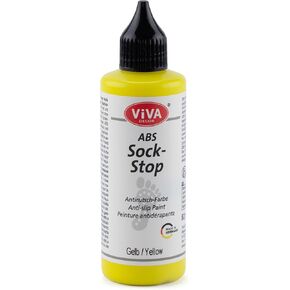 Viva Decor ABS Sock Stop (2.77 Fl Oz ، أصفر) - طلاء نسيج للجوارب غير المنقولة ، حصيرة حمامات وأكثر - خالية من اللاتكس ، قائم على الماء ، قابلة للغسل - آمنة لجميع الأسطح