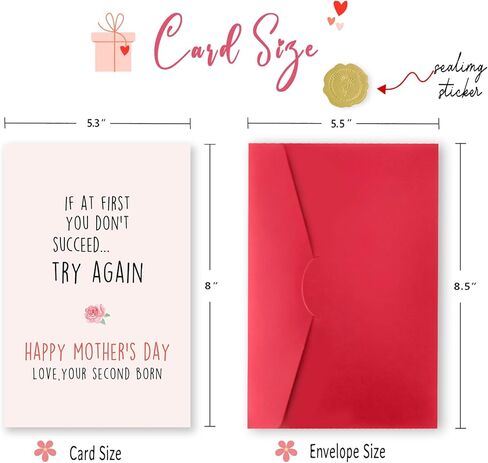 هدايا يوم الأم من ابنة ， بطاقة عيد الأم السعيدة ، 8 × 5.3 بوصة ، سريعة الجفاف ، صديقة للبيئة in Kuwait