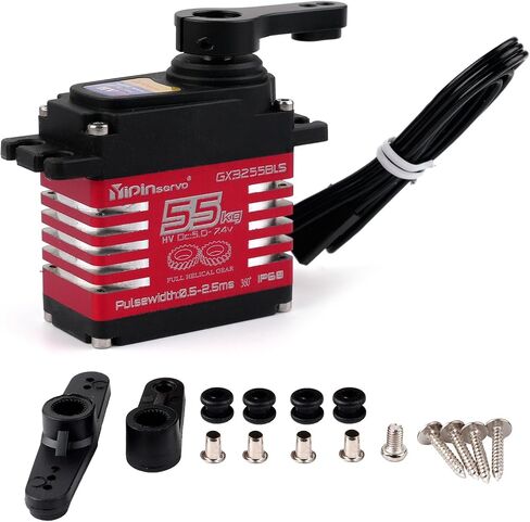 GX3255BLS Digital Servo 7.4v 55kg عزم الدوران العزم العالي الكامل معدن ترس حلزوني محرك IP68 RC روبوتية ل 1/8 1/10 سيارات (360 درجة دوران) in Kuwait