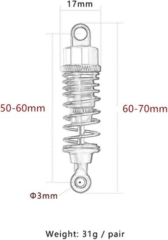 4 pcs Aluminum Oil adjustable 70mm shock absorber damper for rc car 1/16 Hsp hip losi buggy truck hop-up upgrade parts (Navy Blue) in Saudi Arabia