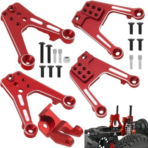 Sharego 4pcs الألومنيوم الخلفي الصدمة الصدمة الأطواق الصدمة Mount Mount مع محوري SCX10 II 90046 90047 1/10 المقياس الزاحف جزء (Silver) in Kuwait