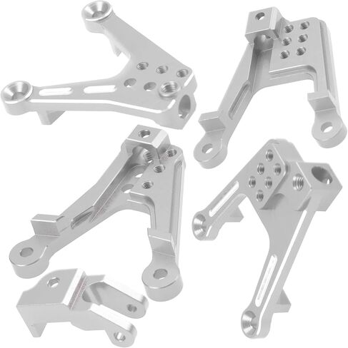 Sharego 4pcs الألومنيوم الخلفي الصدمة الصدمة الأطواق الصدمة Mount Mount مع محوري SCX10 II 90046 90047 1/10 المقياس الزاحف جزء (Silver) in Kuwait