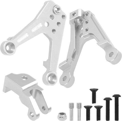 Sharego 4pcs الألومنيوم الخلفي الصدمة الصدمة الأطواق الصدمة Mount Mount مع محوري SCX10 II 90046 90047 1/10 المقياس الزاحف جزء (Silver) in Kuwait