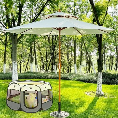 Dog Playpen Indoor/Outdoor,Cat Delivery House Removable Top,Pet Playpen Collapsible with Carrying Case No Assembly Required Pet Tents for Dogs/Cats/Rabbits (Grey, Small, 1) in Saudi Arabia