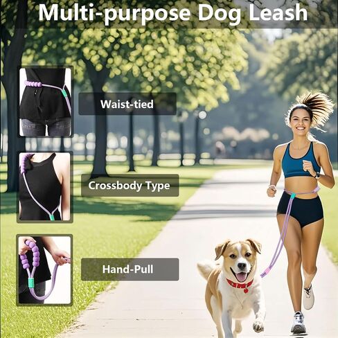 Anlitent Double Dog Leashes for Small Medium Large Sized Dogs Heavy Duty Hands-Free Walking Leash, Rope Dog Lead with Comfort Handle, Multi-Function Leads Adjustable Length Long 5ft(Blue) in Saudi Arabia