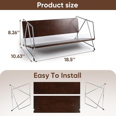 Wood Desktop Bookshelf, Tabletop Book Organizer Rack in Living Room/Home/Office, Tilting Bookcase for Books/CDs/Magazine Display (Brown) in Saudi Arabia