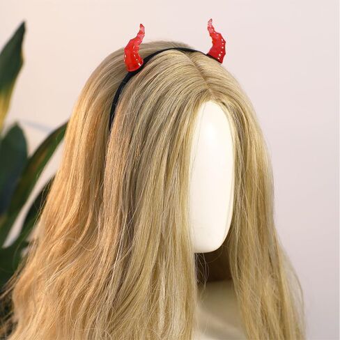 MOSTORY Black Demon Horns Headband - Handmade Devil Horn Headband Gothic Horn Hairband with Clips Dark Hairhoop for Renaissance Halloween Cosplay Masquerade Witch Photo Shoot in Saudi Arabia