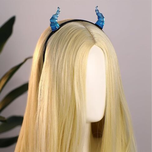 MOSTORY Black Demon Horns Headband - Handmade Devil Horn Headband Gothic Horn Hairband with Clips Dark Hairhoop for Renaissance Halloween Cosplay Masquerade Witch Photo Shoot in Saudi Arabia