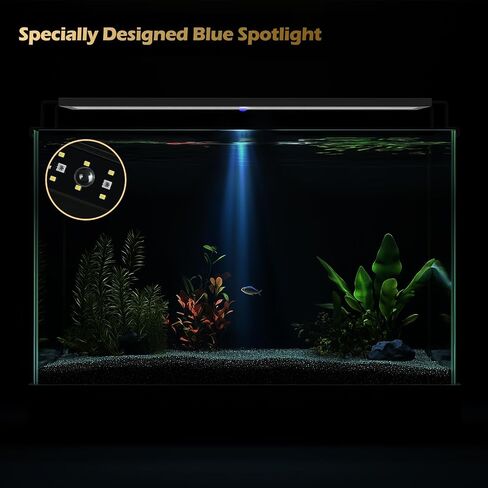 GLOWRIUM LED Aquarium Light with Remote, Full Spectrum Fish Tank Light with Auto Timer, IP67 Waterproof Freshwater Planted Tank Light, Dimmable RGB+W+Moon LEDs with High Performance (36W 48-53inch) in Saudi Arabia