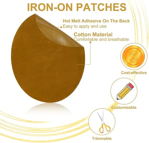 بقع Patikil Iron-On 4.3 "By 5.5" ، 6 حزمة كوع بيضاوي كوع إصلاح الركبة تصحيحات من جلد الغزال القمصان لقميص جينز سترة إصلاح مجموعة تزيين ، الجمال in Kuwait