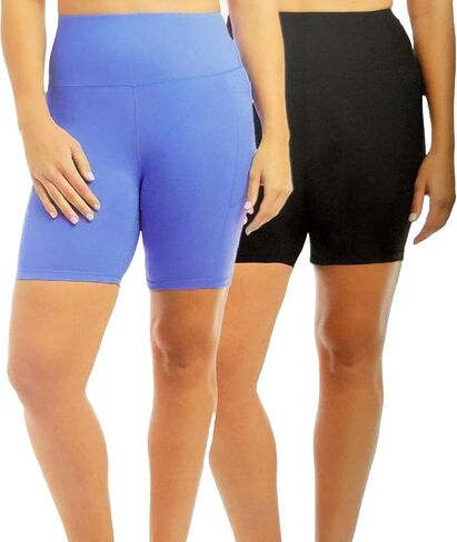 Biker Shorts Women - Workout Shorts - Volleyball Shorts - Yoga and Dance (Black/Black Ribbed, XL) in Kuwait