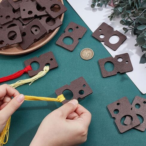 PH PandaHall 30PCS Wood Floss Organizer Winding Board Wood Embroidery Floss Organizer Embroidery Thread Bobbins Cross Stitch Thread Organizer for DIY Sewing Supplies Thread Organization Rectangle in Saudi Arabia