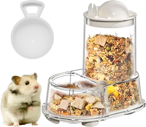 Automatic Hamster Feeder Food Dish Bowl Dispenser for Syrian Dwarf Hamsters, Gerbils, Mouse, Guinea Pig, Hedgehog (White) in Kuwait