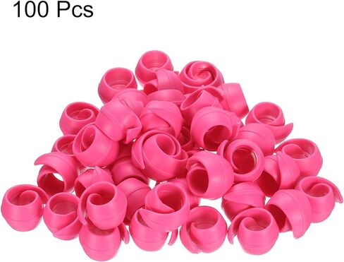 Harfington 100pcs مؤشر الترابط spool spool spool huggers silicone لآلة الخياطة وآلة التطريز منع ذيول الخيط من الاسترخاء والأحمر الورد in Kuwait
