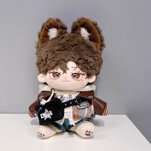 niannyyhouse Doll Dress Up Hoodies Jackets Jeans Backpacks Glasses Shoes Vintage Outfit 10cm 15cm 20cm Plush Doll Clothes (20cm) in Kuwait