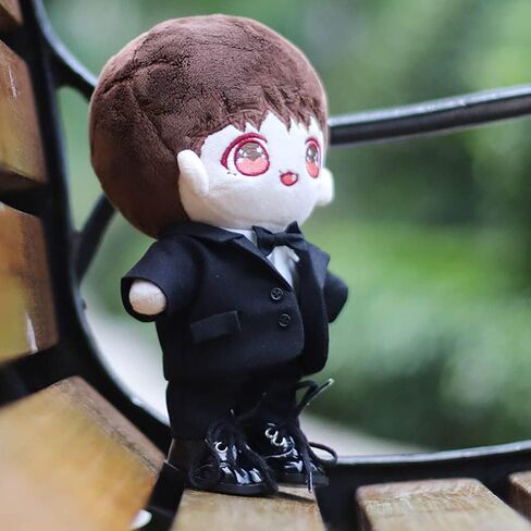 niannyyhouse 20cm Plush Doll Clothes White Suit Coat Tie White Shirt Pants 8in Soft Stuffed Plush Toys Accessories Dress up (White, 20cm) in Kuwait
